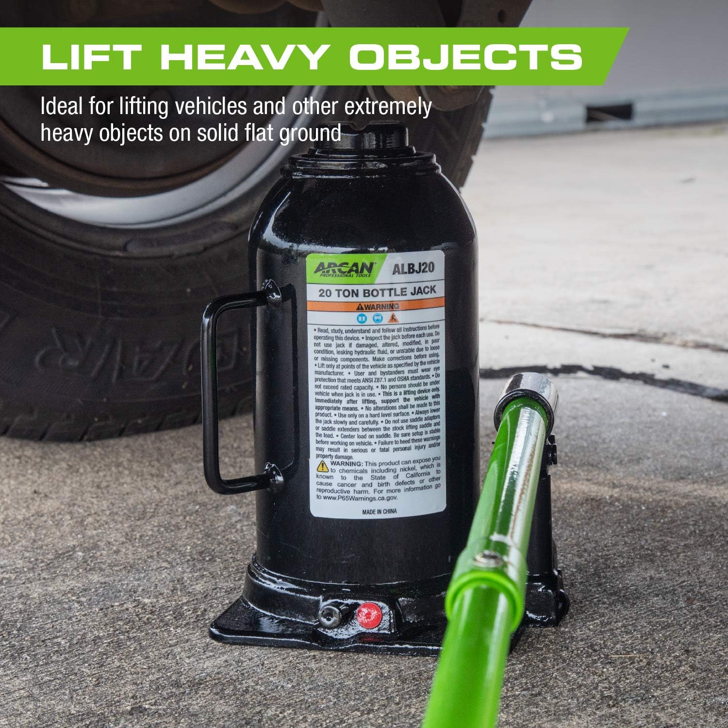 Buy 1 get 1 Arcan 20-Ton, Heavy Duty Bottle Jack (ALBJ20)