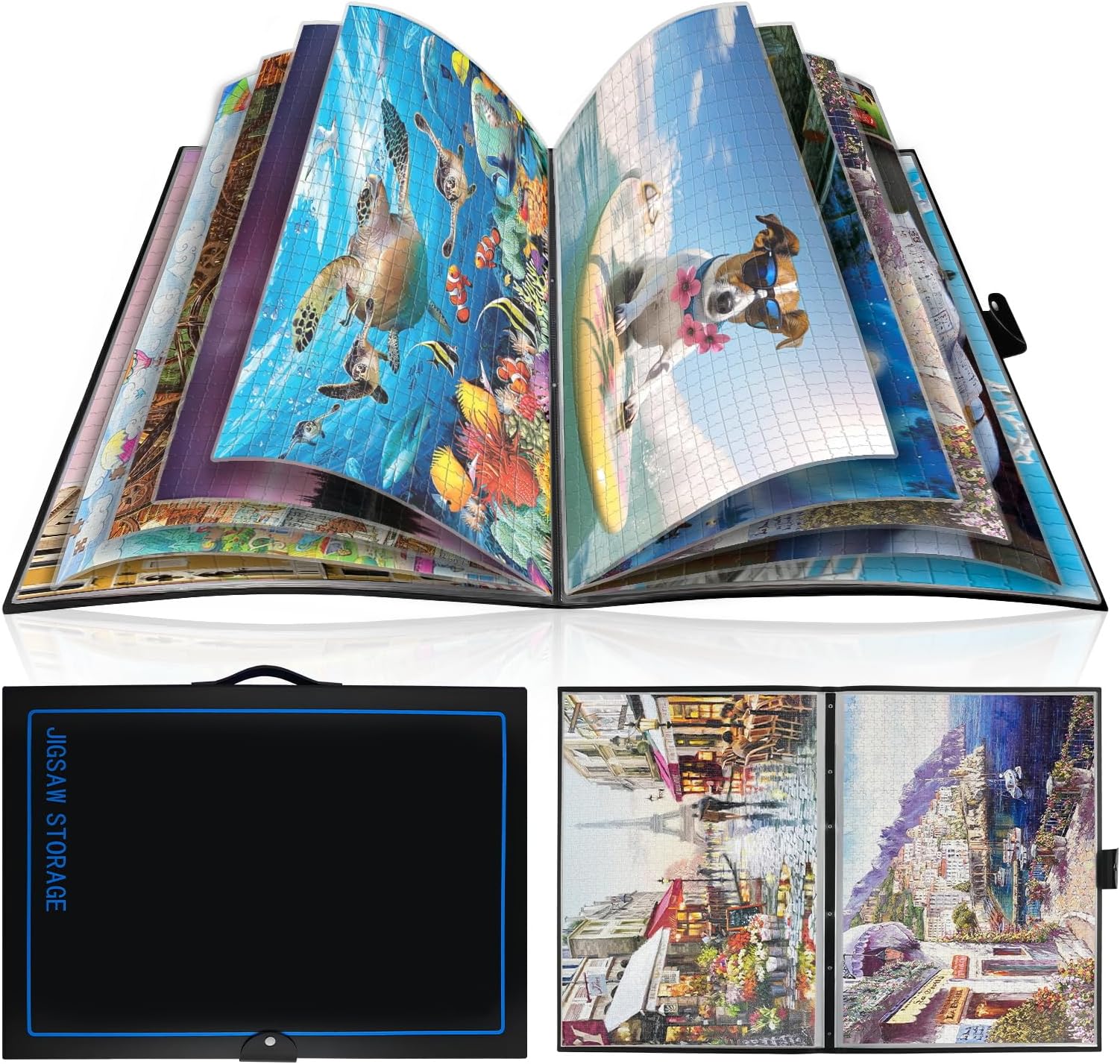 ALL4JIG Puzzle Storage Folder Keeper for Jigsaw Enthusiasts Puzzle Space-Saving Organizer Accessories for Adults Holds 20 Puzzles, HD Film Pockets