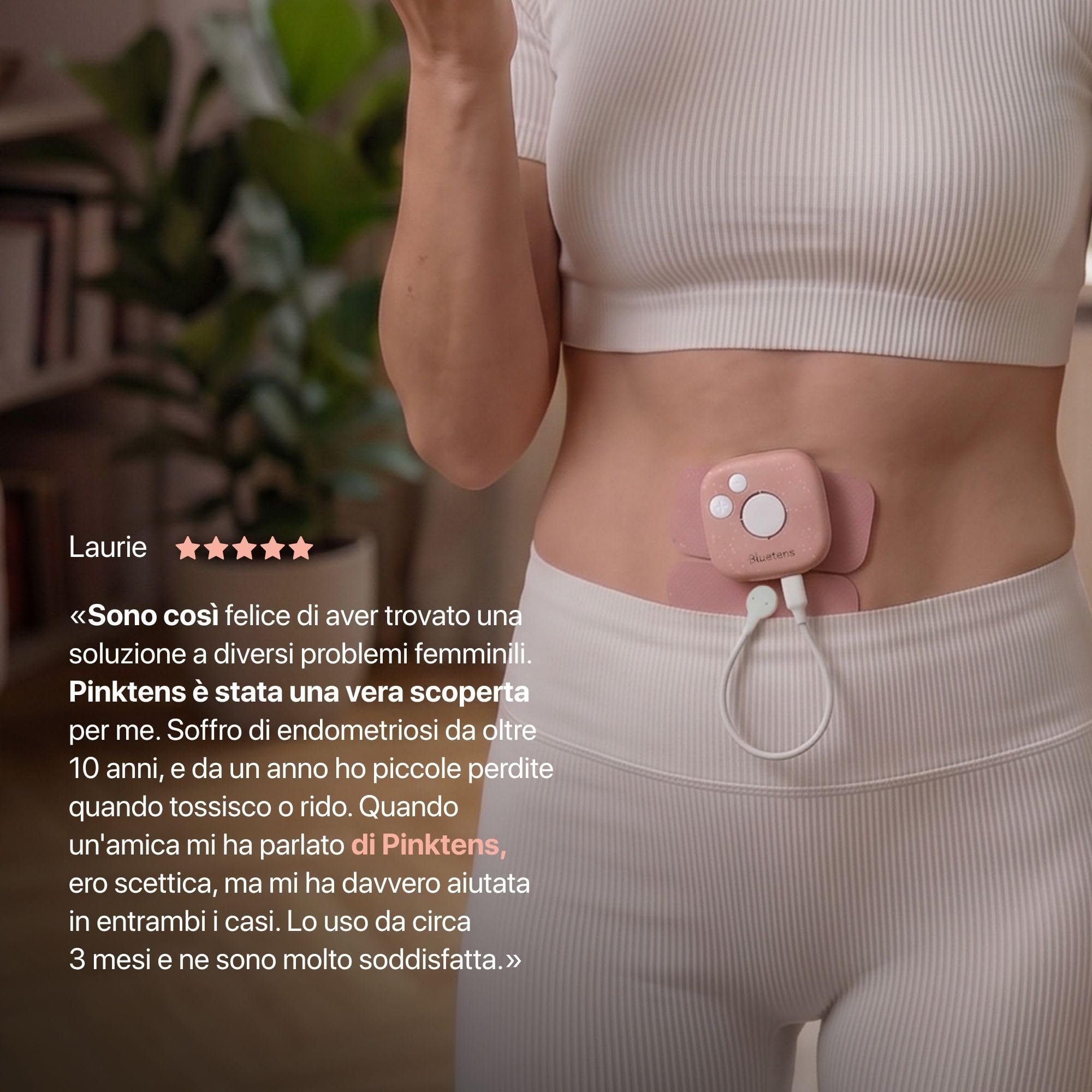 Pinktens Dispositivo Medico Connesso, Contro i Dolori Mestruali e l'Endometriosi, Tonifica e Rinforza il Pavimento Pelvico, Prevenzione dell’Incontinenza, Prolasso, Dispositivo di Allenamento Pelvico