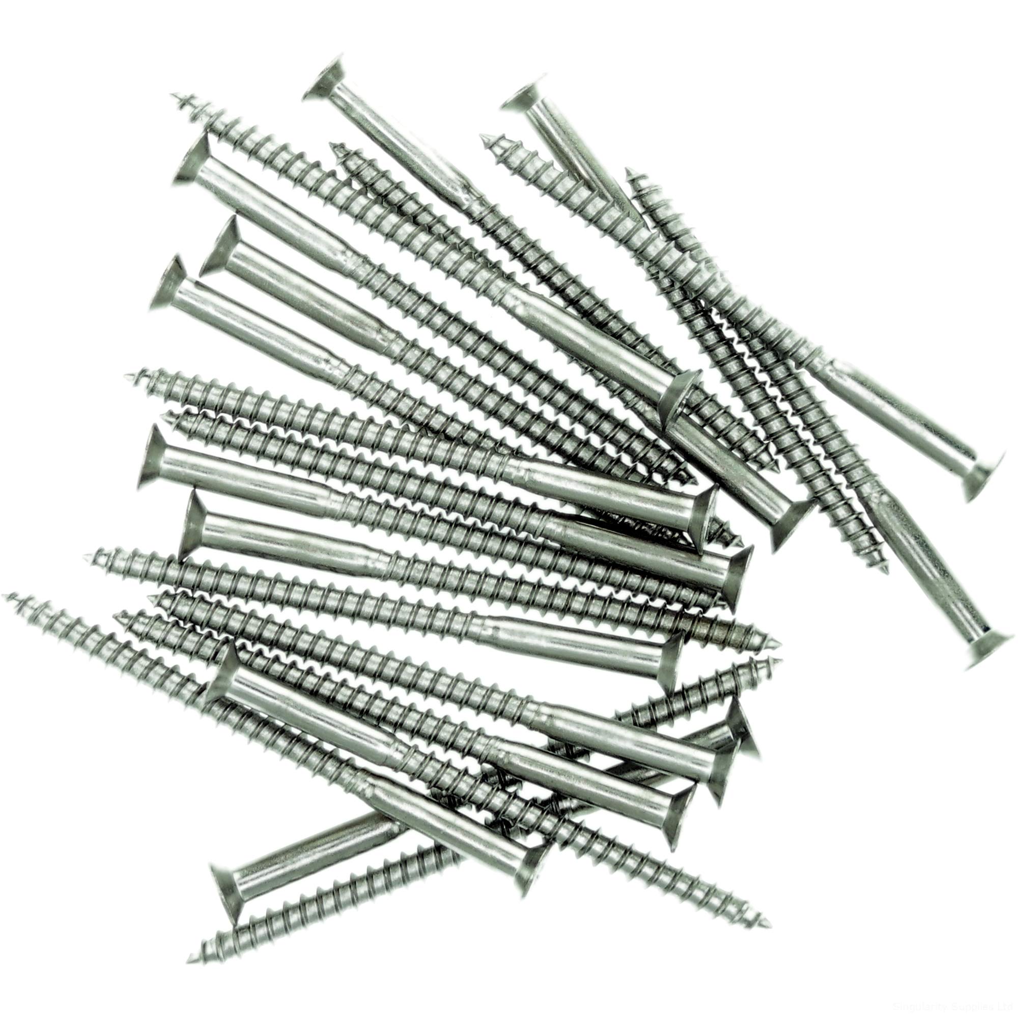 Singularity Supplies No.9 X 0.98 (4.5Mm X 25Mm) Pozi Countersunk Wood Screw - Stainless Steel (A2) (Pack Of 20)