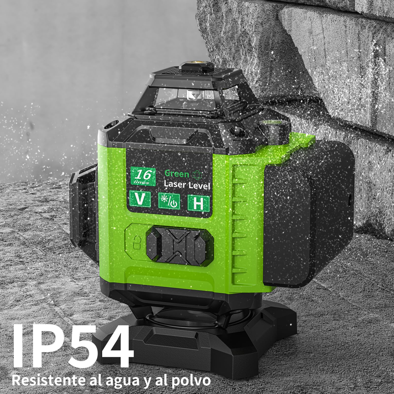 Livella Laser 4D 360° Verde – Telaio Ultra-Stabilizzato per Massima Precisione, Tecnologia SHARP, Anti-Vibrazione, 2x Batterie 2400mAh, Modalità Pulse & Design Anti-Urto (L)
