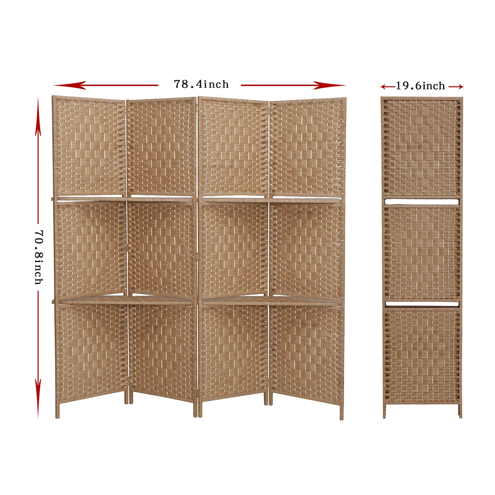 Buy Room Divider with Shelves, Room Divider 4 Panel Temporary