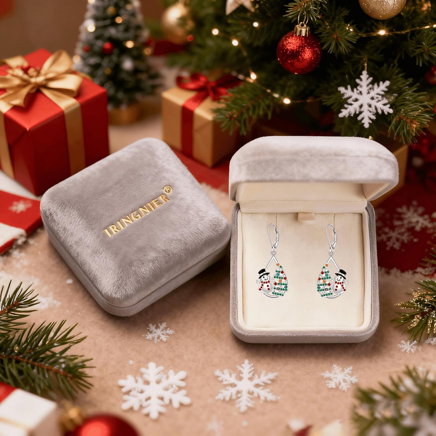 925 Sterling Silver Christmas Earrings Christmas Tree Snowman Earrings for Women Holiday Parties Winter Celebrations Xmas Jewelry Gifts for Women - Image 4