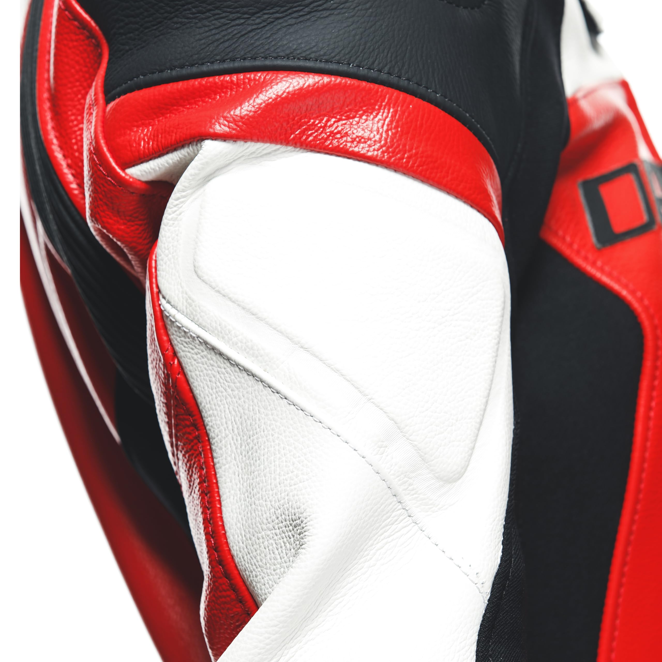 Dainese Mirage Lady - Tuta da moto da donna, 2 pezzi, in pelle, colore nero/rosso lava/bianco, 23