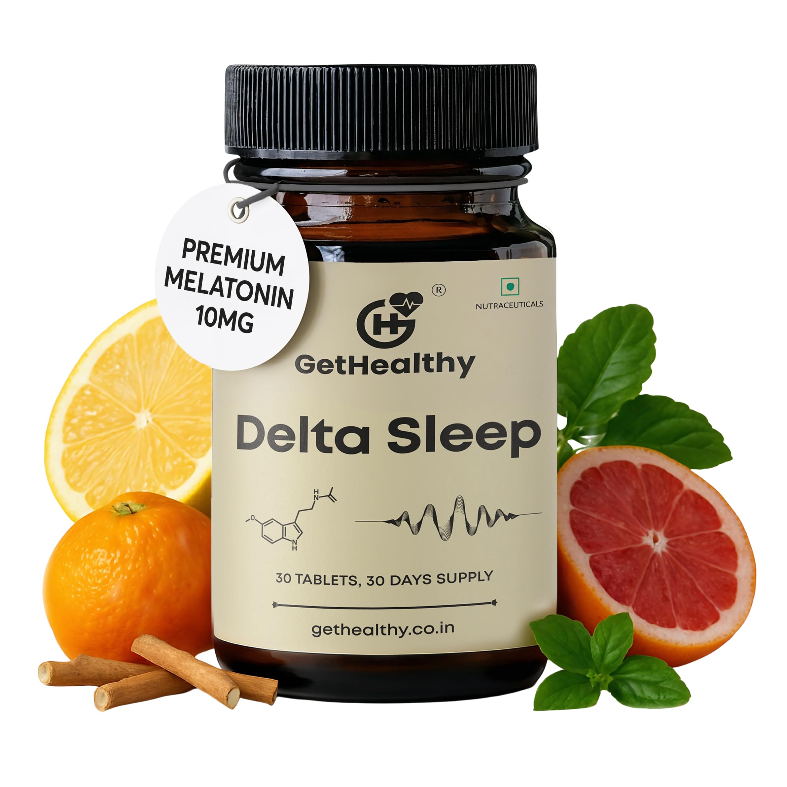 Delta Sleep | Natural Sleeping Tablets for Deep Sleep | Premium Melatonin 10mg with Ashwagandha & Tagara | Cortisol Support, Stress Relief & Adrenal Balance | Non-Habit Forming Sleeping Pills | 30 Count