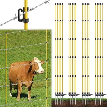 80 Inches Electric Fence Posts Fiberglass Step-in 20 Pack