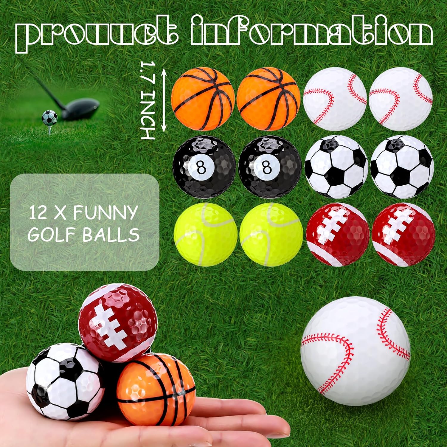 Jenaai 12 Pack Funny Golf Balls Easter Bunny Egg Colored Golf Balls Gifts, Novelty Coquette Weeding Sport Golfing Accessories for Men Women, Best Man, Bridesmaid