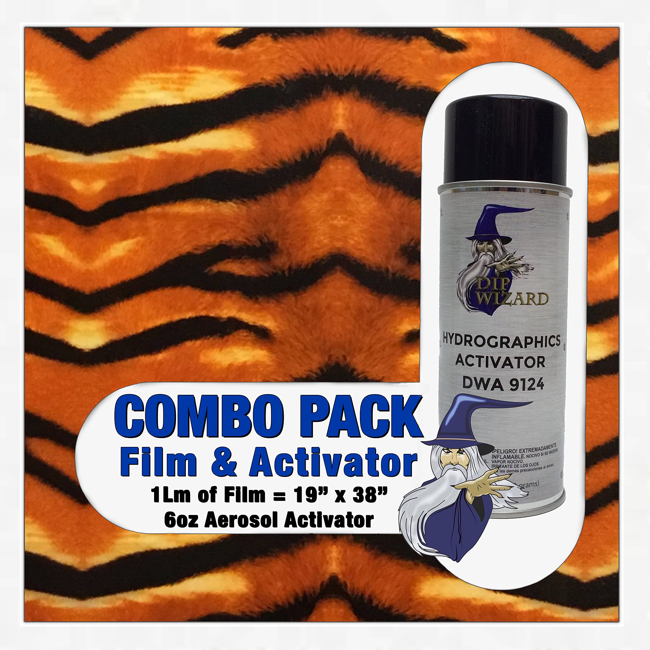 Hydrographic Film Tiger Stripes Activator Combo 6oz dip wizard Hydro dip Dipping