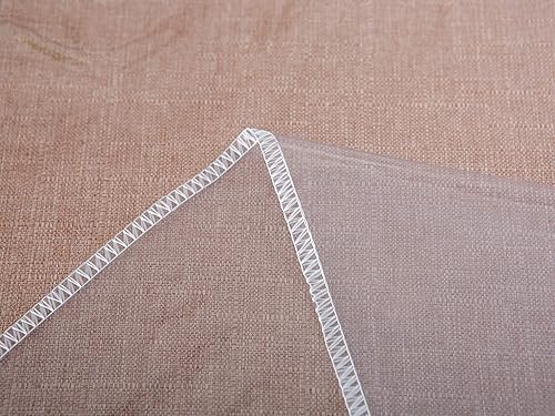 Miniatura 7 de Mantel de vinilo transparente resistente con bordes acabados cosidos, cuadrado, impermeable, a prueba de aceite, resistente a las manchas, protector