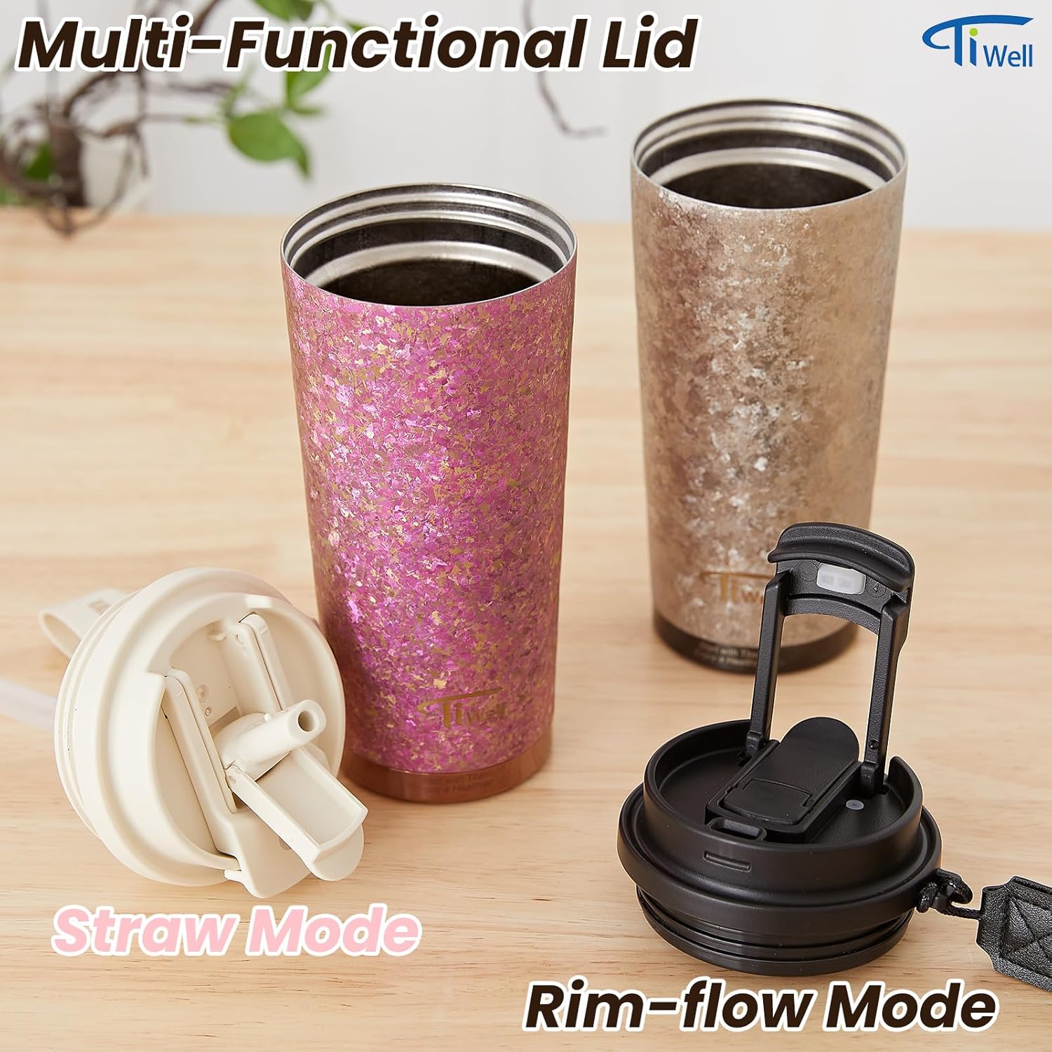 Titanium Coffee Tumbler – 17oz Travel Insulated Coffee Mug with Lid and Straw, Zero Coating and Metal Leaching for Health Safety, Fits in Car Cup Holder (Silver) - Image 2