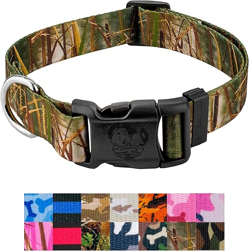 Country Brook Petz - Collar de lujo para perro colección de camuflaje con 16 diseños resistentes fabricado en los Estados Unidos