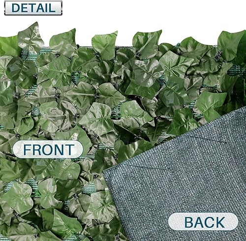 Miniatura 3 de Coarbor Paquete de 1 pantalla para cerca de privacidad de hojas de hiedra sintética, artificiales, de 4 x 8 pies, con respaldo de malla, paneles de