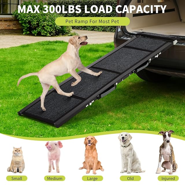 Foto 3 de 7 de Rampa Plegable para Perros de Aluminio - Superficie Antideslizante - Soporta hasta 113 kg