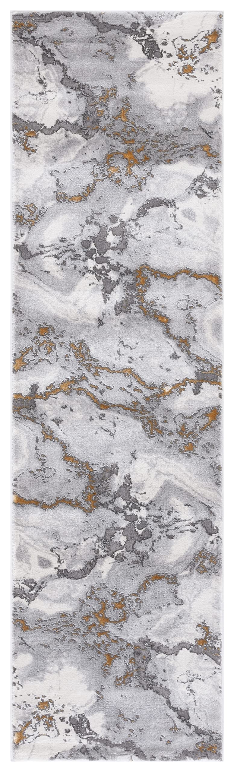 Tapis Moderne Abstrait Safavieh - Gris Et Doré - 2,4 X 3 M - Ne Perd Pas Ses Poils