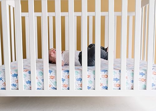 Vista 25 de Sábana bajera de punto prémium para cuna/sábana para niños pequeños Cusco por Copper Pearl Cuzco