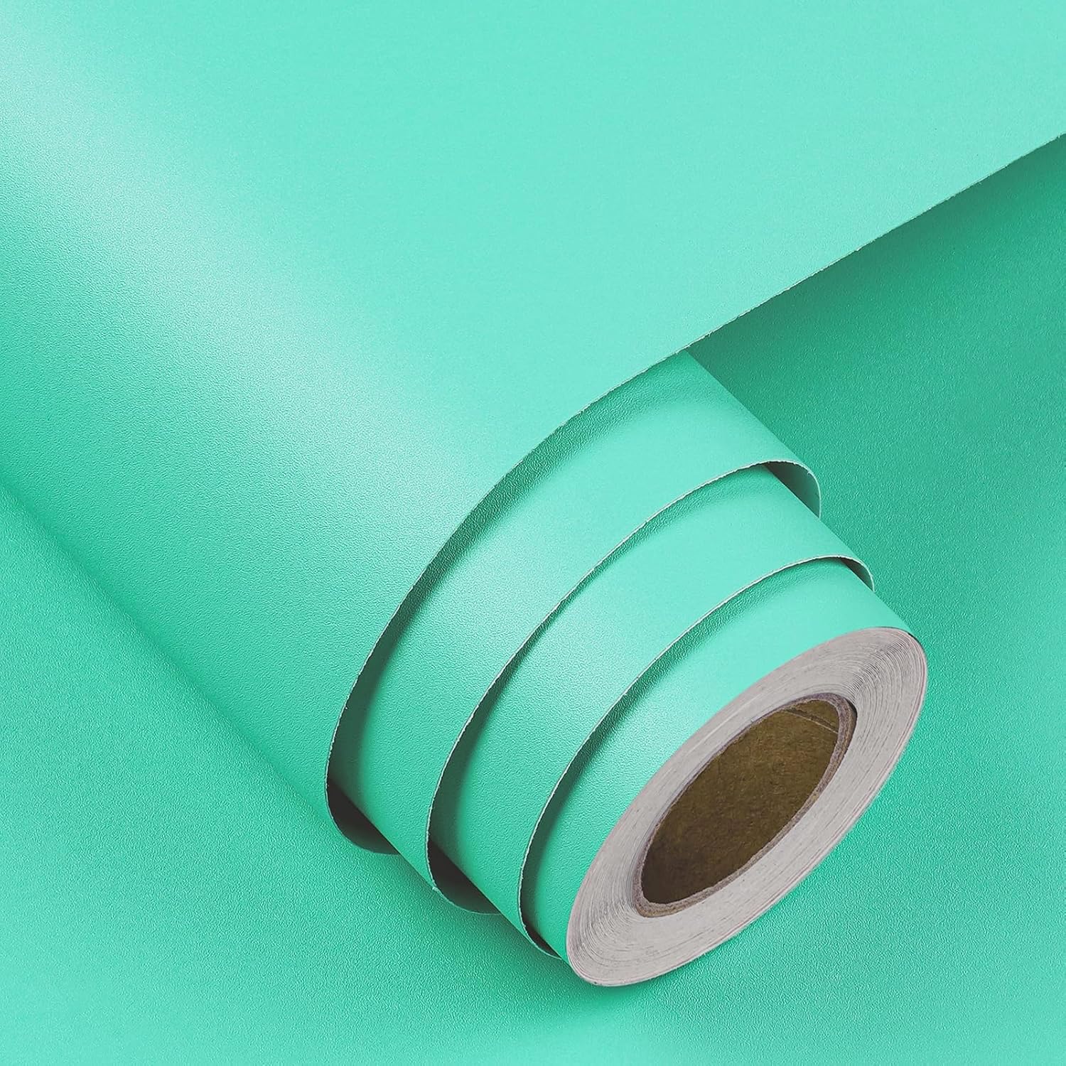 FunStick 40CM×6M Aqua Green Peel and Stick Self Adhesive Wallpaper Bedroom Living Room Sticky Back Plastic Roll for Walls Furniture Waterproof Turquoise Green Vinyl Wrap for Kitchen Cupboards Worktop