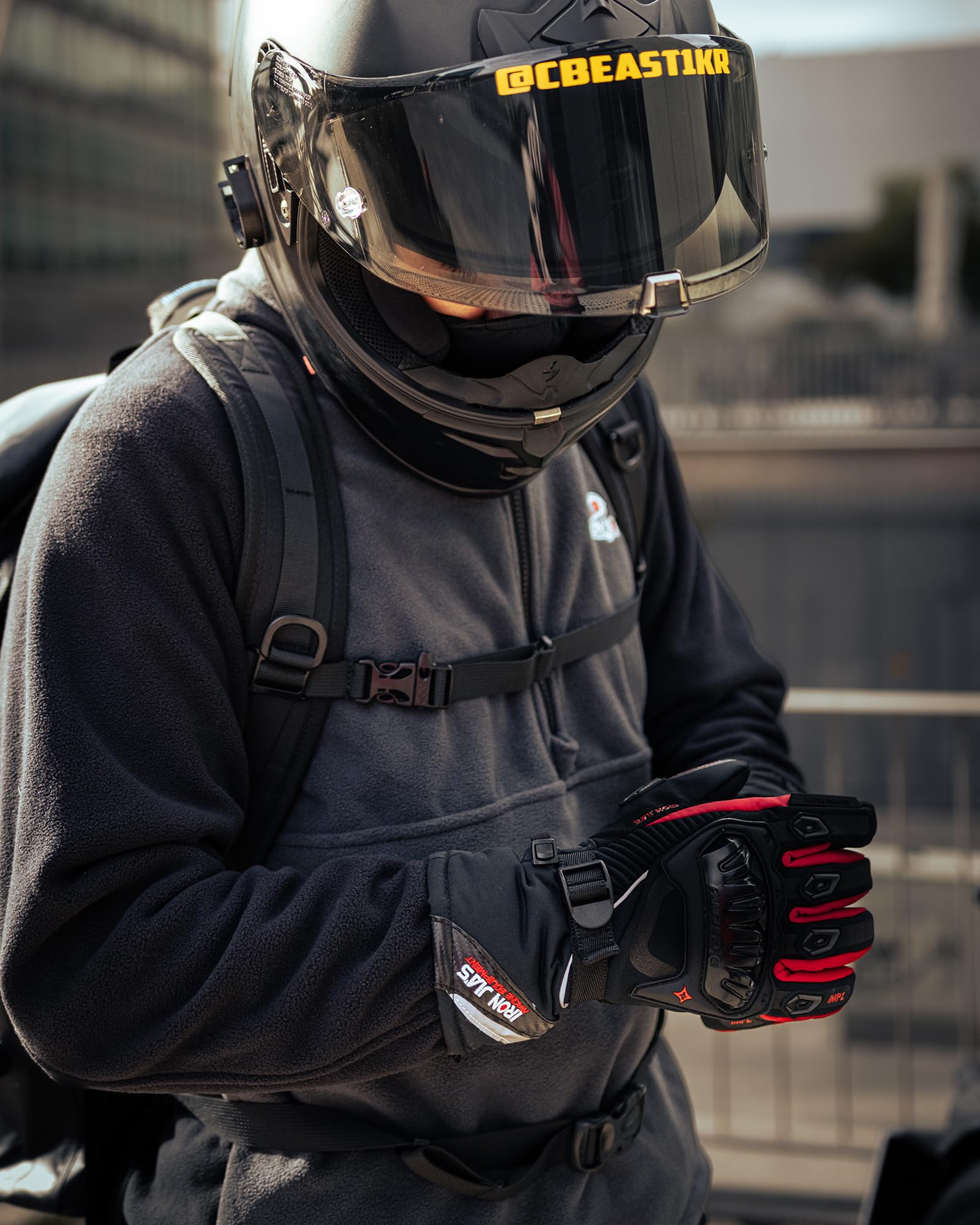 IRON JIA'S Guanti Moto Invernali Uomo Guanti Impermeabili Antivento Level 1 KP Leggeri e Caldi Con Touchscreen a 2 dita per Motociclismo Escursionismo e Altri Sport All'aperto