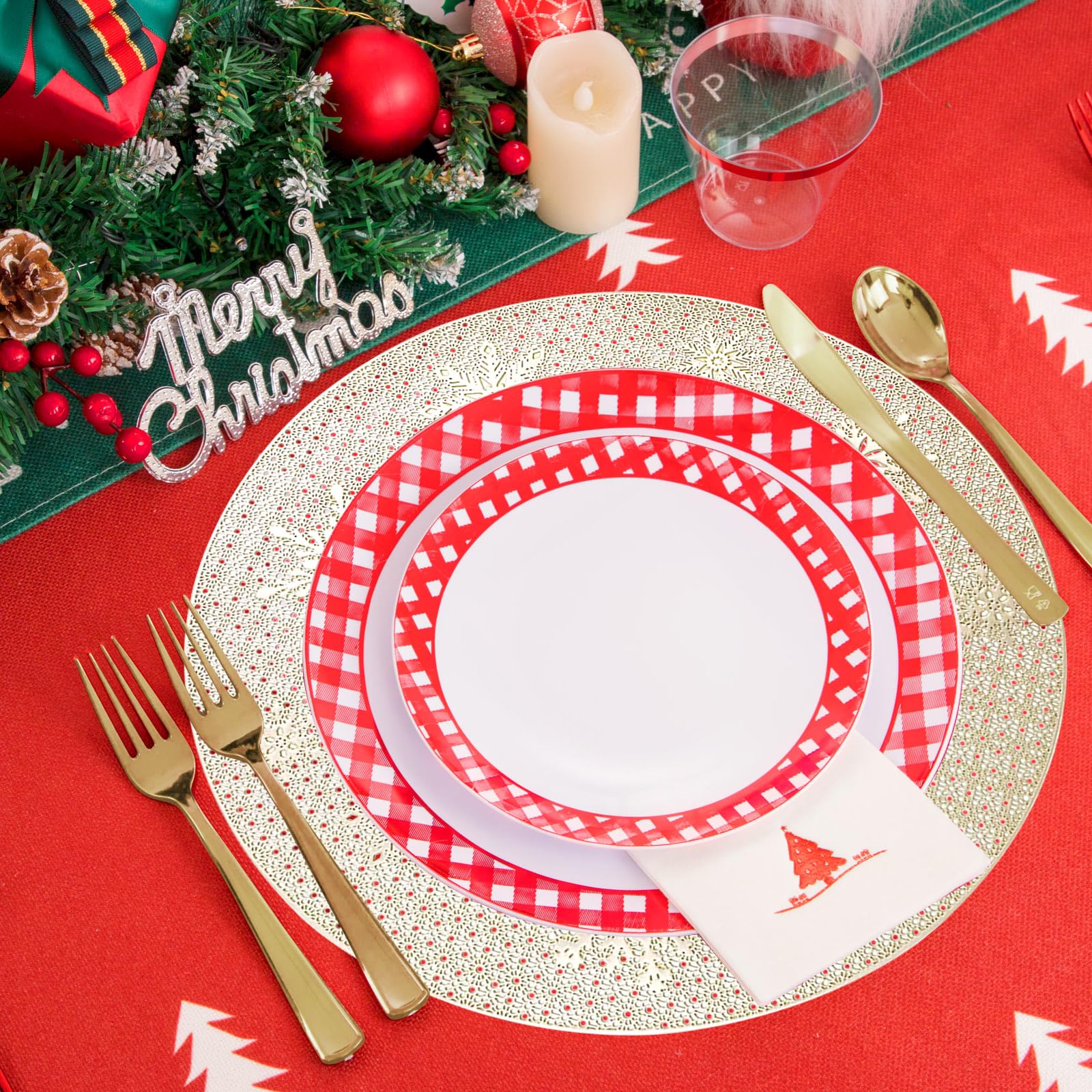 4 Stück Weihnachten Platzset Rund, PVC Platzsets Schneeflocke, Weihnachtliche Tischsets Runde Platzdeckchen Abwaschbar Weihnachten Hitzebeständig Tischset für Tischdekoration (A-4pcs) Küche, Haushalt & Wohnen