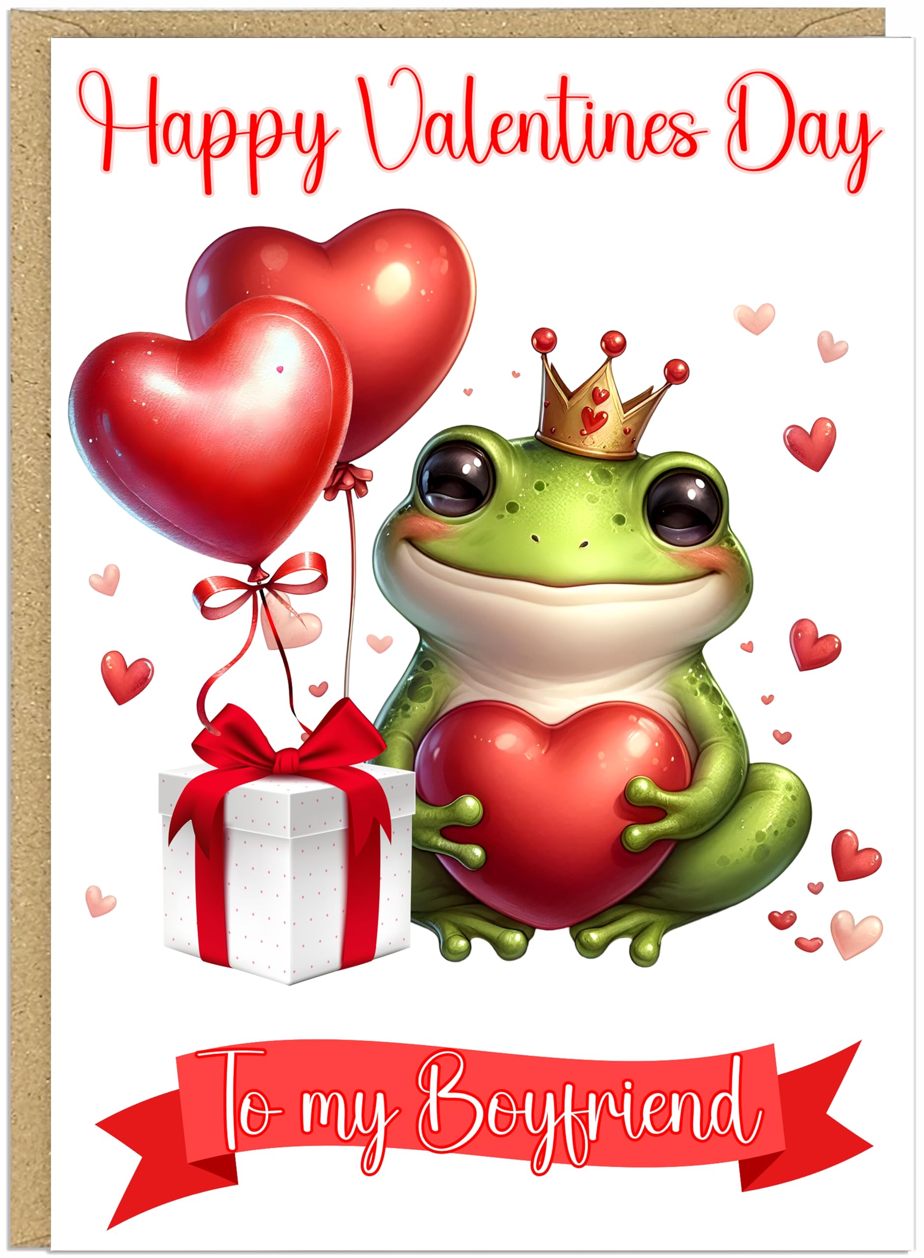 Personalised Cute Sentimental Animal Valentines Day Cards for Couples - Custom Own Name Girlfriend Boyfriend Wife Husband Fiancee - Love Bug and More Designs! (Frog)