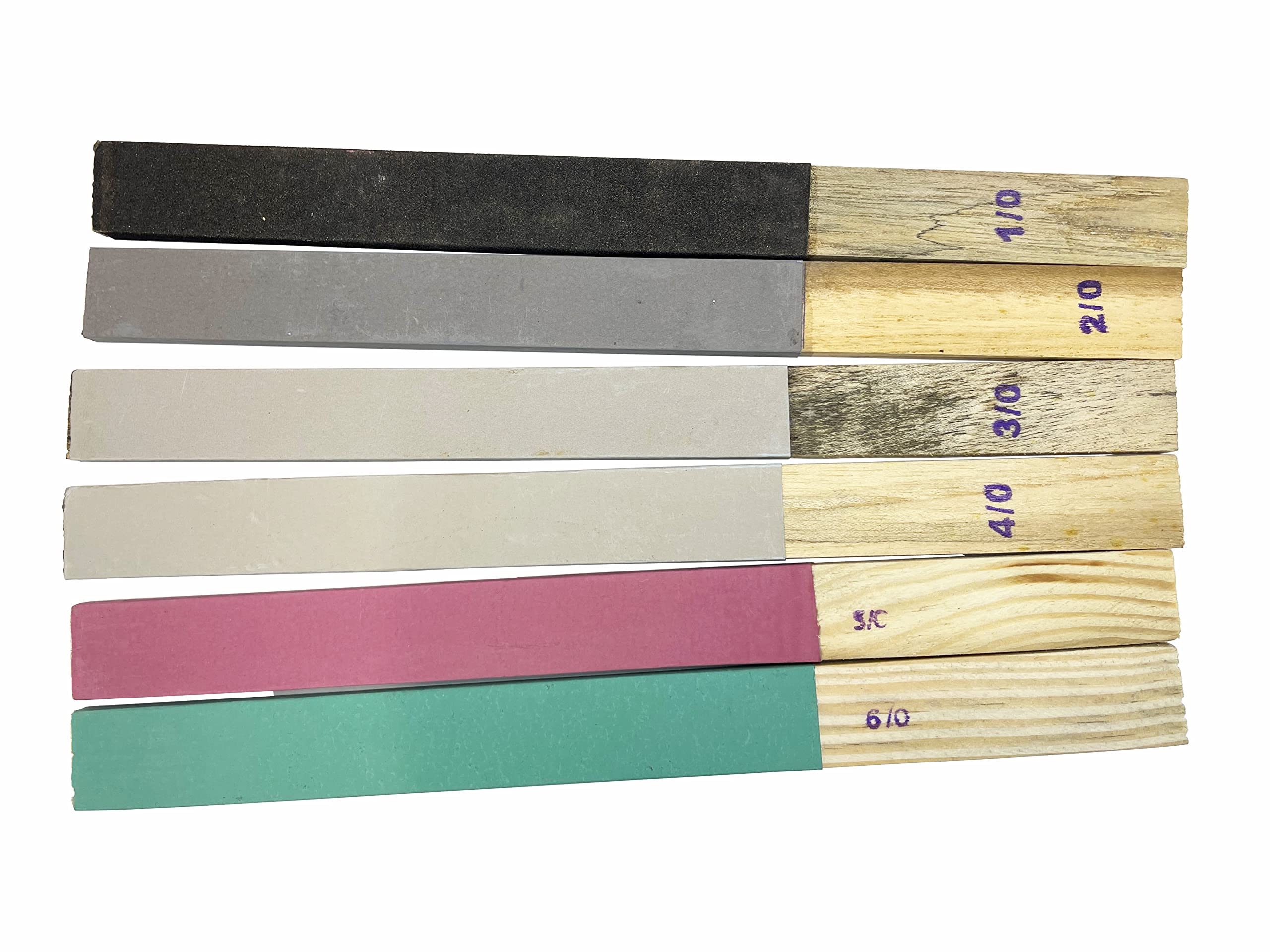Proops Gold/Silver Set X 6 Jewellers Emery Sticks/Boards, 6/0 5/0 4/0 3/0 2/0 1/0 (J2007). Free Uk Postage
