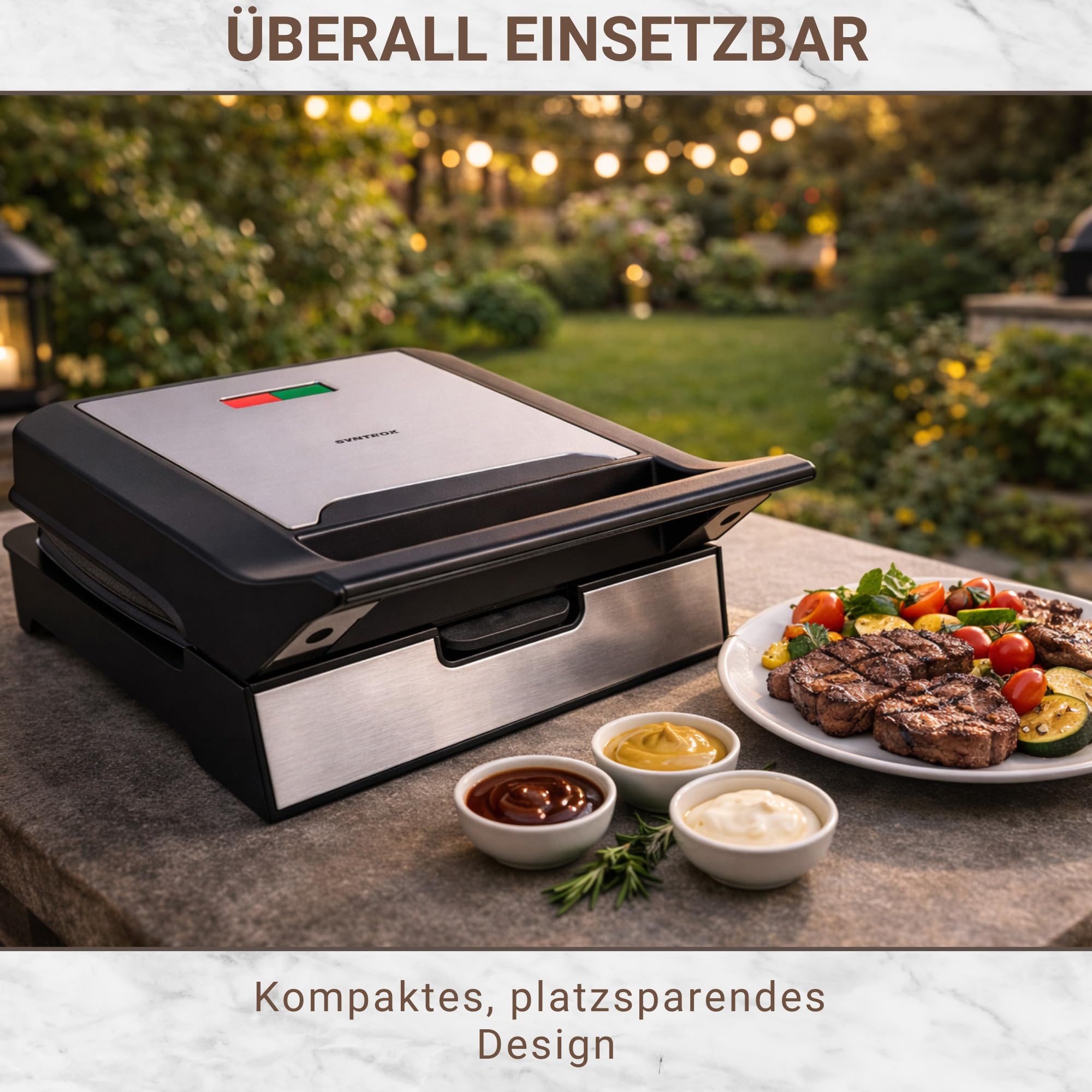 Syntrox Teppanyaki Grill Edelstahl Antihaftbeschichtet Multifunktionsgerät mit Wechselplatten