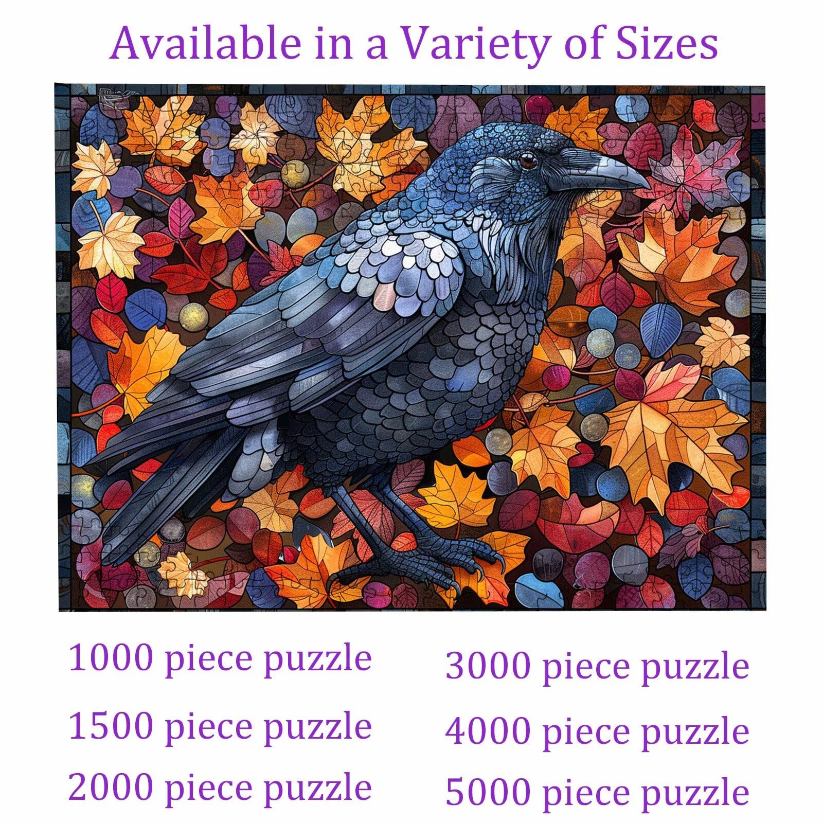 Puzzle 5000 elementów, 5000 elementów, dla dorosłych, zwierzęce, wrony, drewniane puzzle, zestaw "zrób to sam" dla dorosłych, gruby materiał i idealne uzębienia, powierzchnia bez odbić, puzzle dla