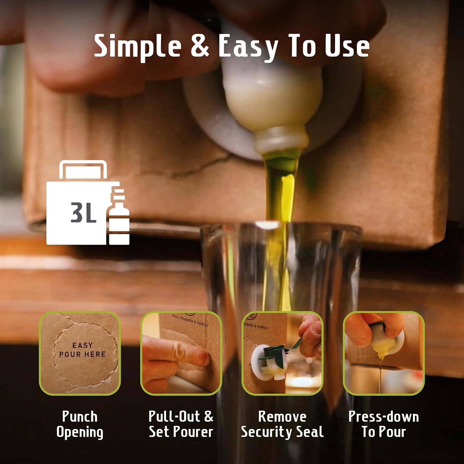 Frantoio Uliveti Umbri Bag in Box Olive Oil | Authentic Italian Extra Virgin Olive Oil | Perfect for Finishes and Dressings | Cold Pressed 100% Made in Italy | Bag-in-Box 3L (101.4 Fl Oz) - Image 5