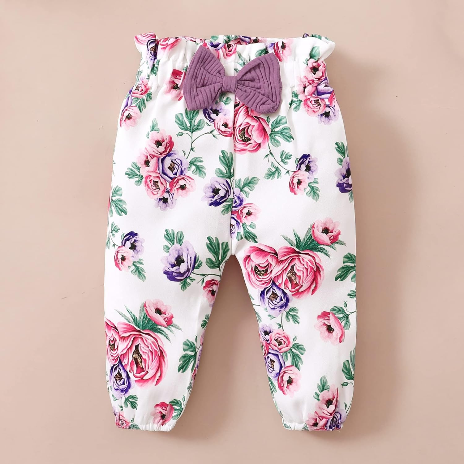 OLLUISNEO Baby Girl Clothes Newborn Infant Fall Outfit Romper Winter Floral Pant Set Headband 3 Pcs Clothes for Girl - Image 5