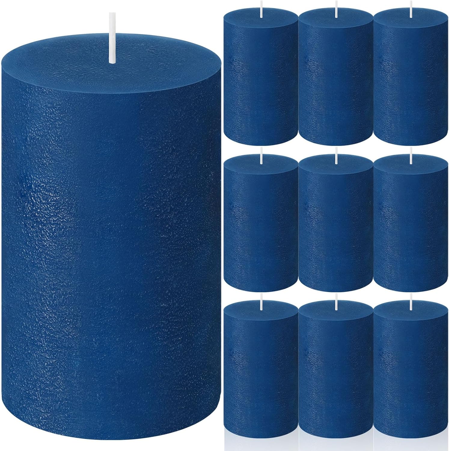 MTLEE 9 Pack Pillar Candles 3 x 4 Inch Smokeless and