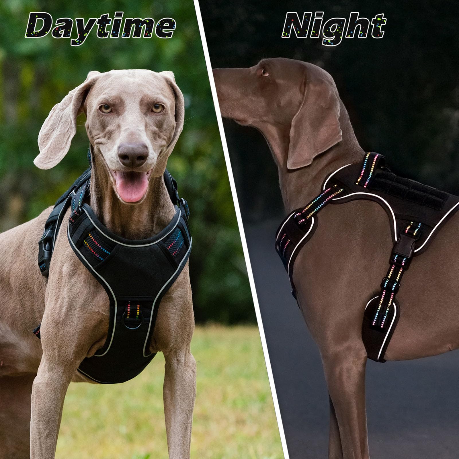 POYHKFD Arnés para Perros, Chaleco Reflectante para Perros, Arnés para el Pecho para Perros de Gran Tamaño, Chaleco Ajustable sin Tirones, Arnés para Perros, Chaleco Ligero Y Cómodo para(M)