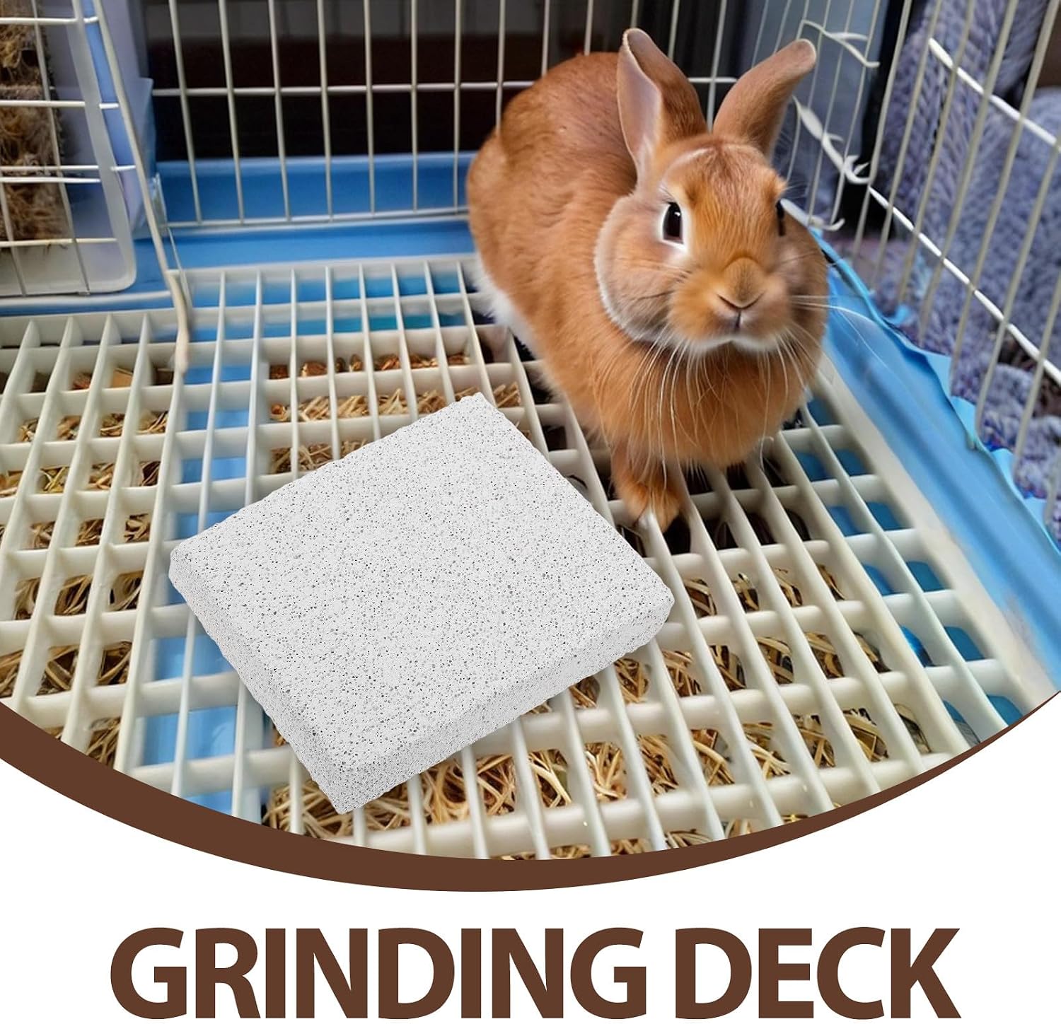Toyvian Rabbit Scratching Pad, Natural Lava Stone Bunny Claw Grinder Small Animal Foot Grinding Board for Nail Trimming Cage Accessories for Guinea Pig Chinchilla Hedgehog Gerbil