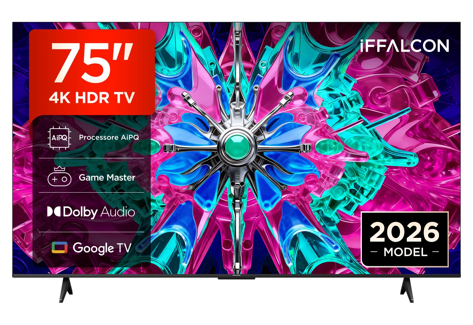 iFFALCON 75U65A – Smart TV 4K HDR Direct LED da 75", Google TV | Game Master, Motion Clarity, Dolby Audio, Apple AirPlay 2, Google Assistant, Compatible with Alexa