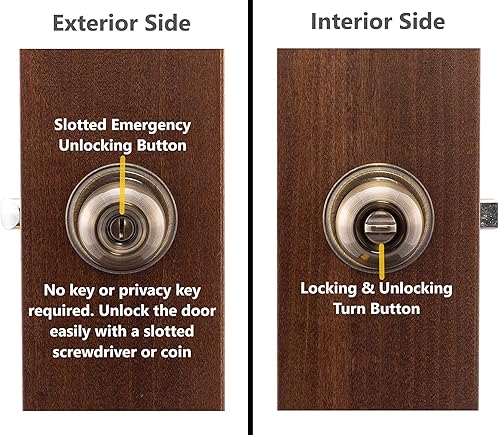 Vista 44 de Copper Creek BK2090SS - Pomo para puerta de bola, función simulada, paquete de 2, en acero inoxidable satinado