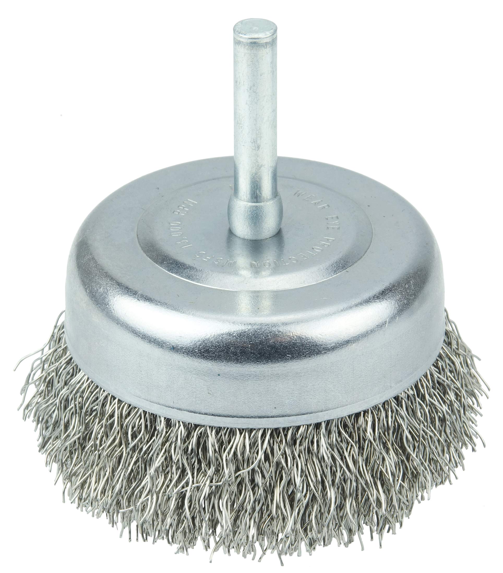 Weiler 14321 - Spazzola a tazza con filo a crimpato, con imbottitura in acciaio INOX, attacco da 1/4"