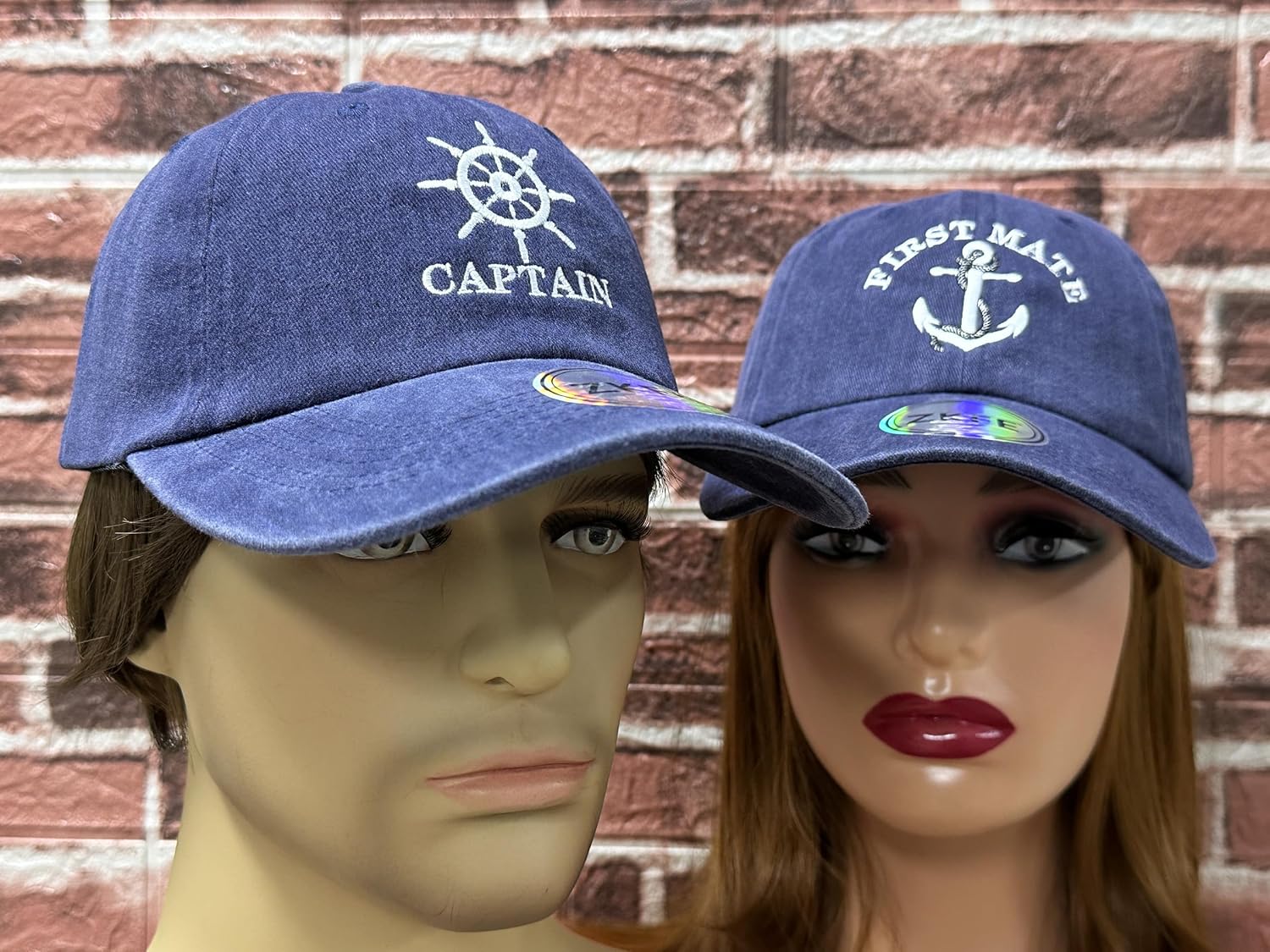 Embroidered Papa Mama Mini Captain First Mate Matching Hats - Image 6