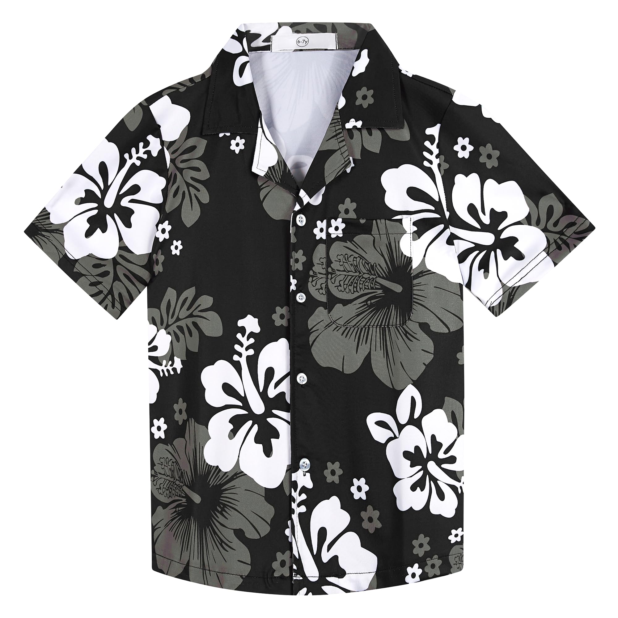 APTRO Boy's Hawaiian Shirt Tropical Beach Casual Summer Shirt with Pocket Short Sleeve 4-15 Years