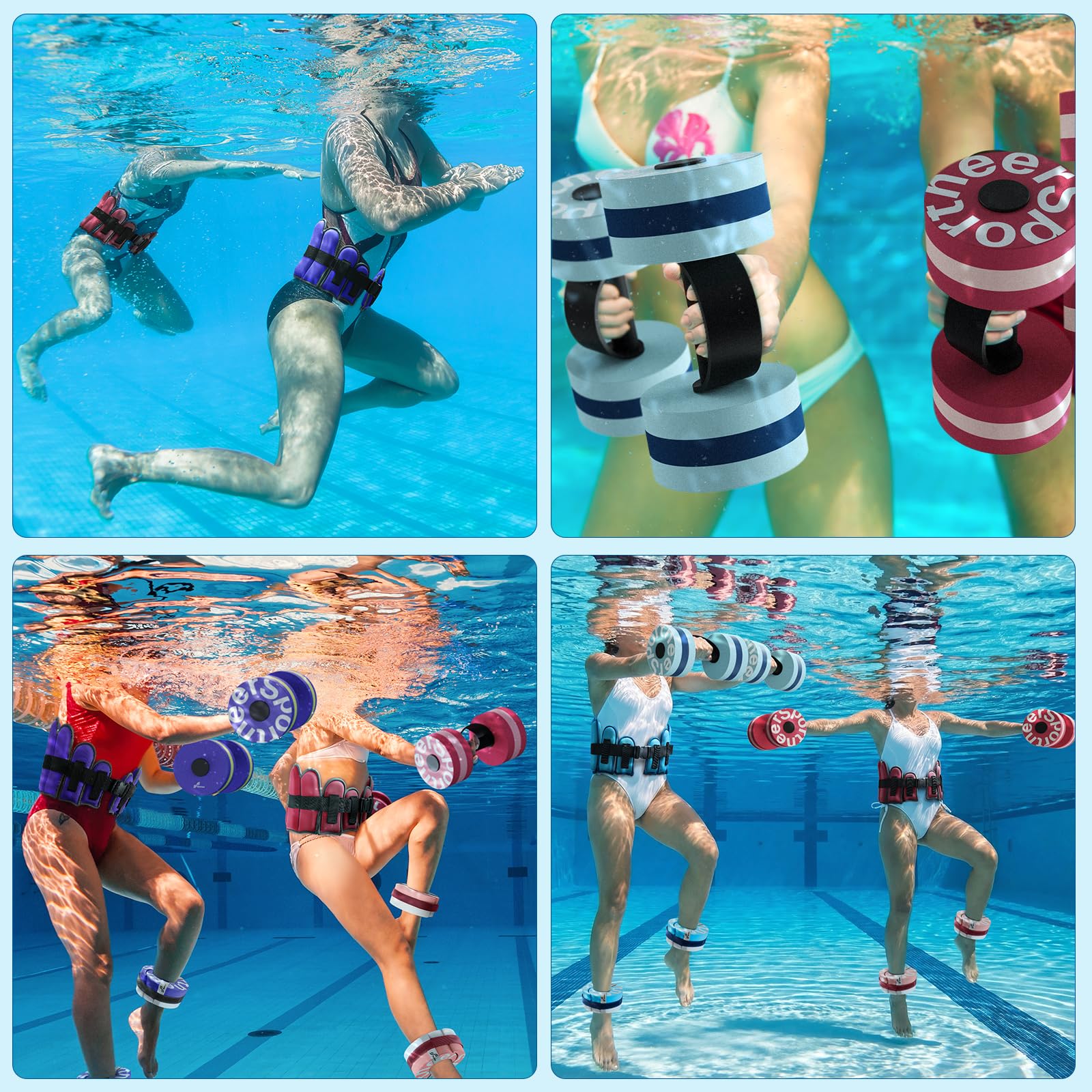 Sportneer Kit d'accessoires d'aquafitness 3 en 1 pour adultes et appareils de sports nautiques 2