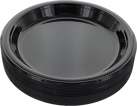 black plastic plates