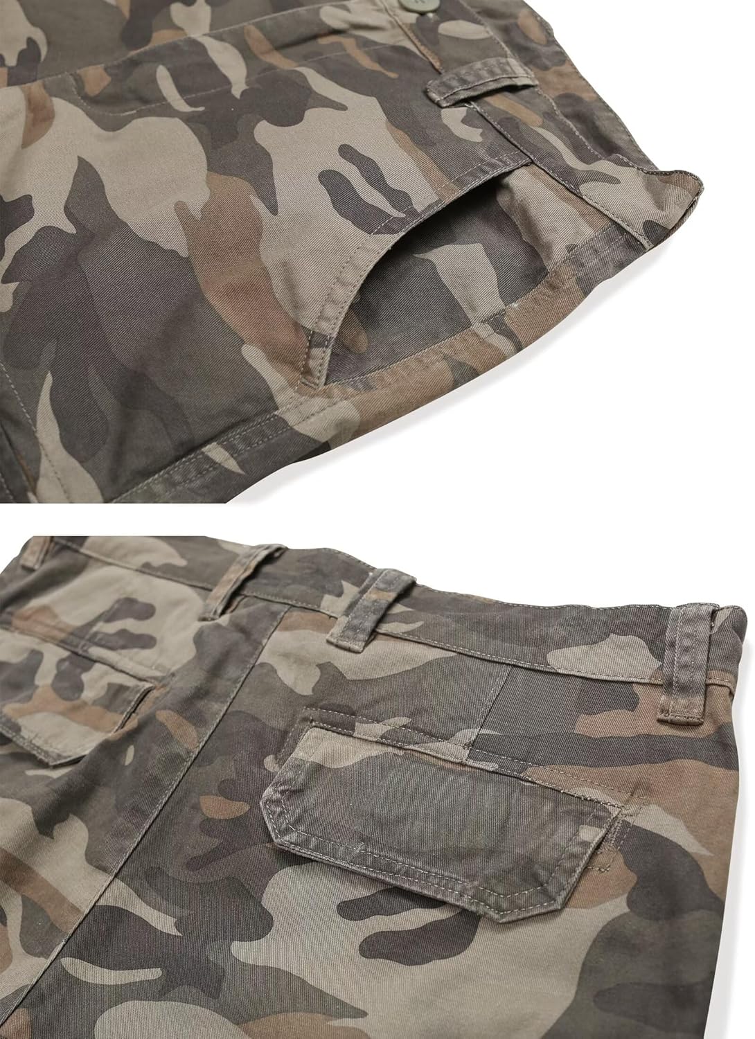 KOCTHOMY Men's Camo Cargo Shorts Cotton Relaxed Fit Casual Work Short with Multi Pockets No Belt. - Image 4
