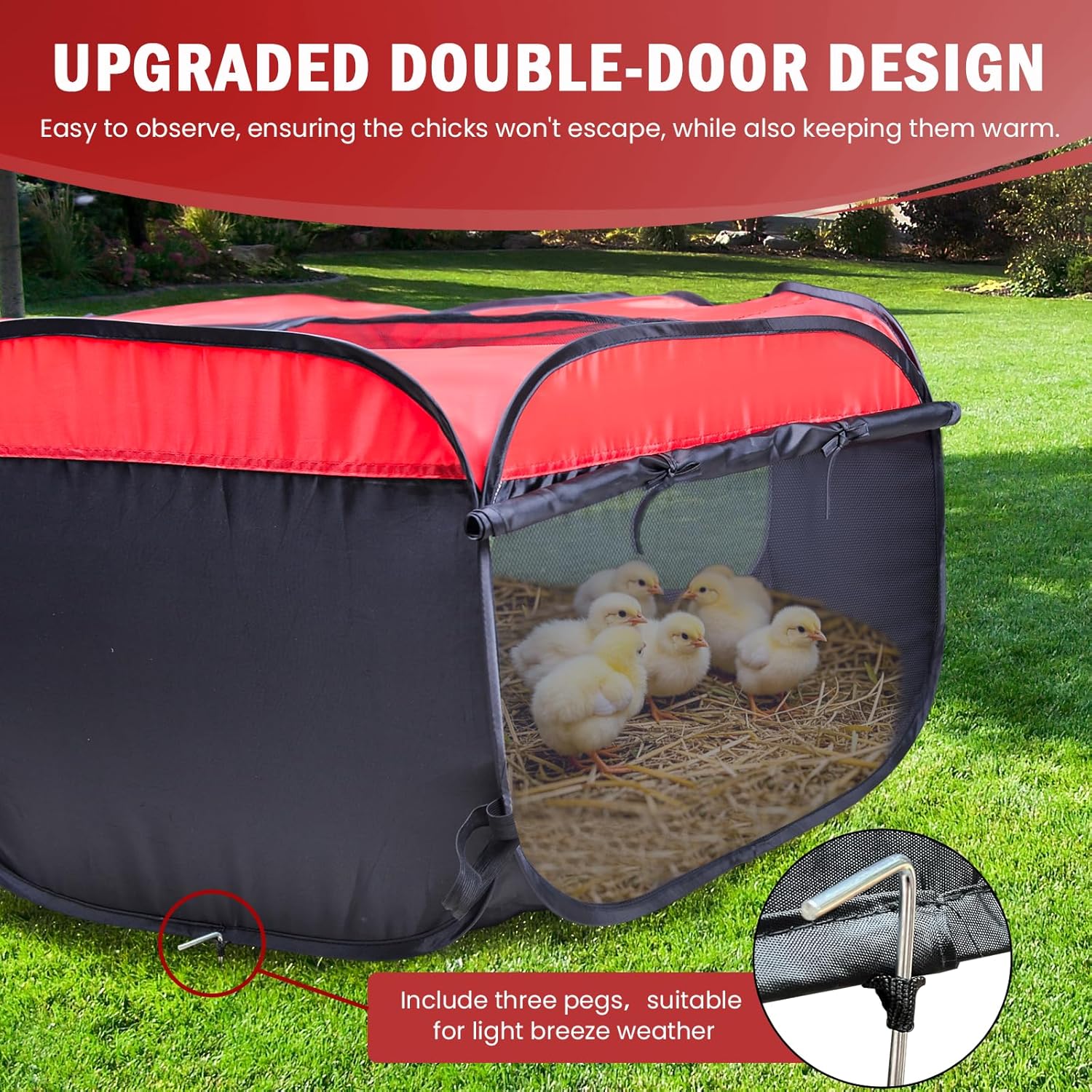 Chicken Brooder Box for Chick Starter Kit Heated Chicken Waterer 3 Gallon