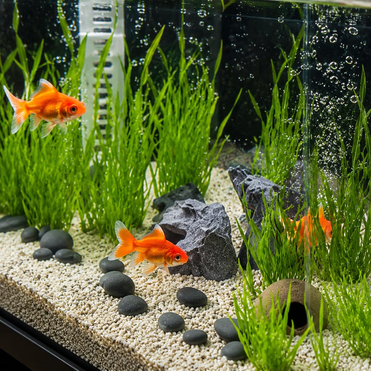 Acquario Completo per Pesci, Kit Acquario Acrilico con Pompa di Aerazione e Filtro, Vasca per Pesci con Decorazioni per Casa e Ufficio