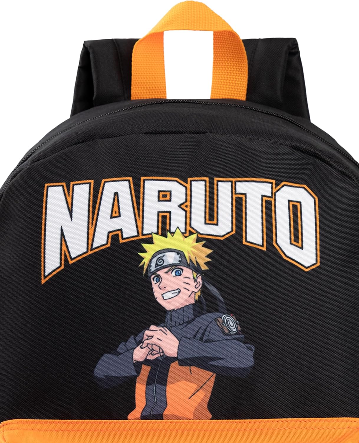 Vanilla Underground Naruto Shippuden Boys Backpack | Black & Orange Rucksack with Adjustable Straps | Uzumaki Hokagi Sports School Bag For Kids