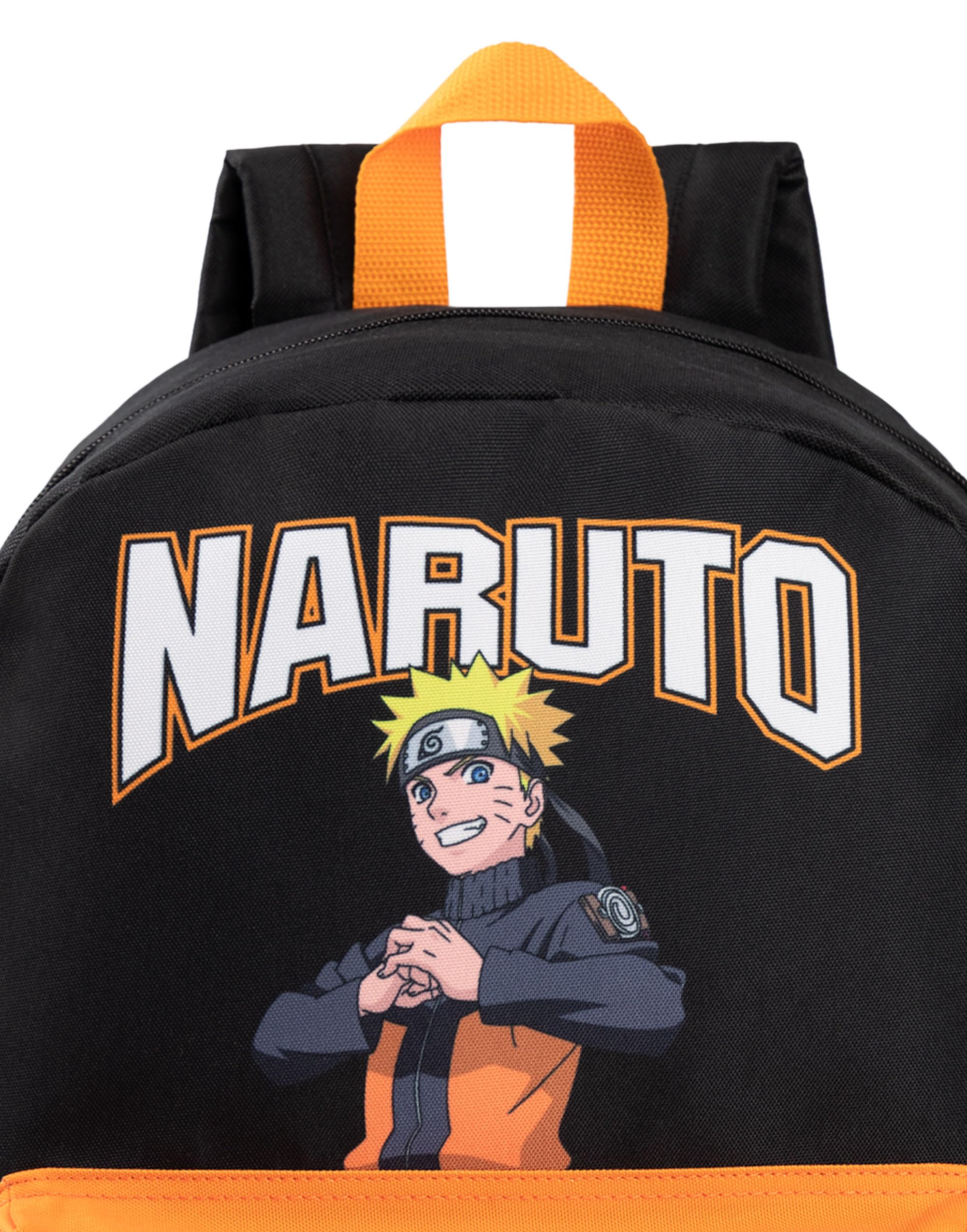 Naruto Shippuden Plecak dla Chłopców | Czarny i Pomarańczowy Plecak z Regulowanymi Paskami | Praktyczny i Zorganizowany Bagaż Uzumaki Hokage dla Dzieci | Prezent Merchandising Serii Anime