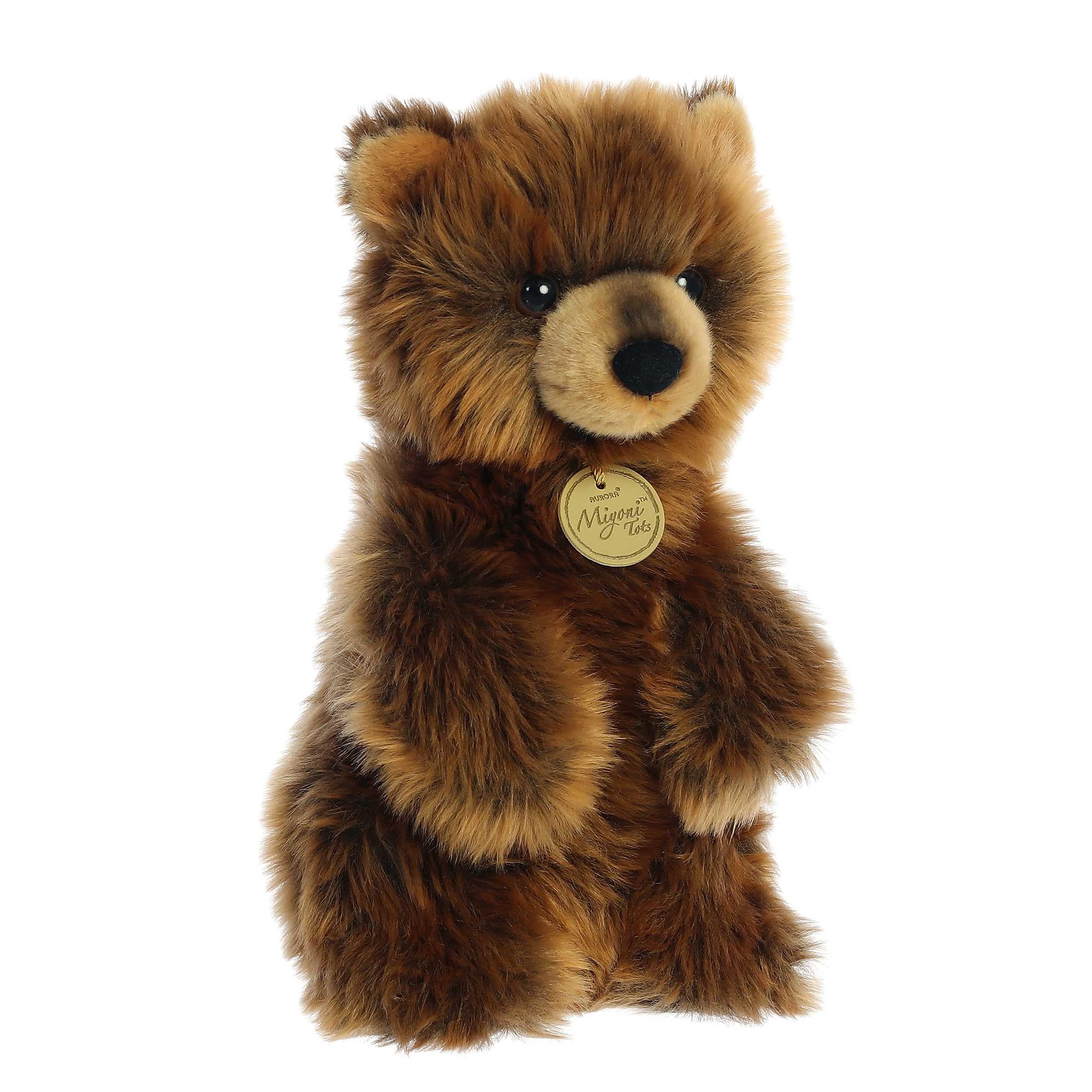 Aurora(r) Adorable Miyoni(r) Tots Sitting Pretty(tm) Grizzly Bear Cub Stuffed Animal - Lifelike Detail - Cherished Companionship - Brown 10 Inches - Image 2