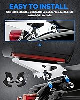 Vista 6 de Benlari Soporte de maletero desmontable cromado, 2 unidades, compatible con Harley Davidson Touring Street Glide Road King Road Glide Electra Glide