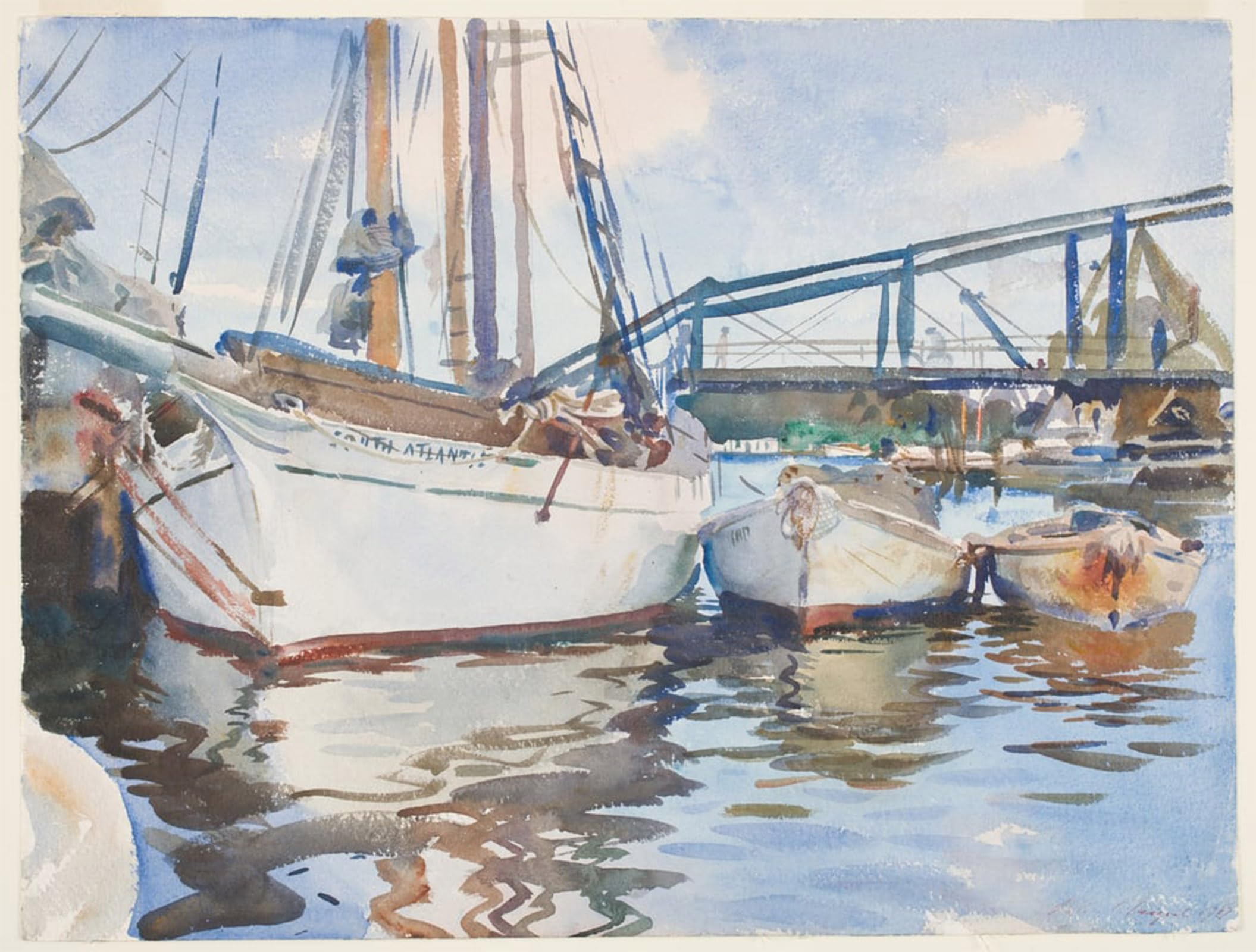POSTERIIk Vintage Print Pop Art Landscape Artwork Boats At Anchor by John Singer Sargent Art Prints for Office Home Decor 60x90cm