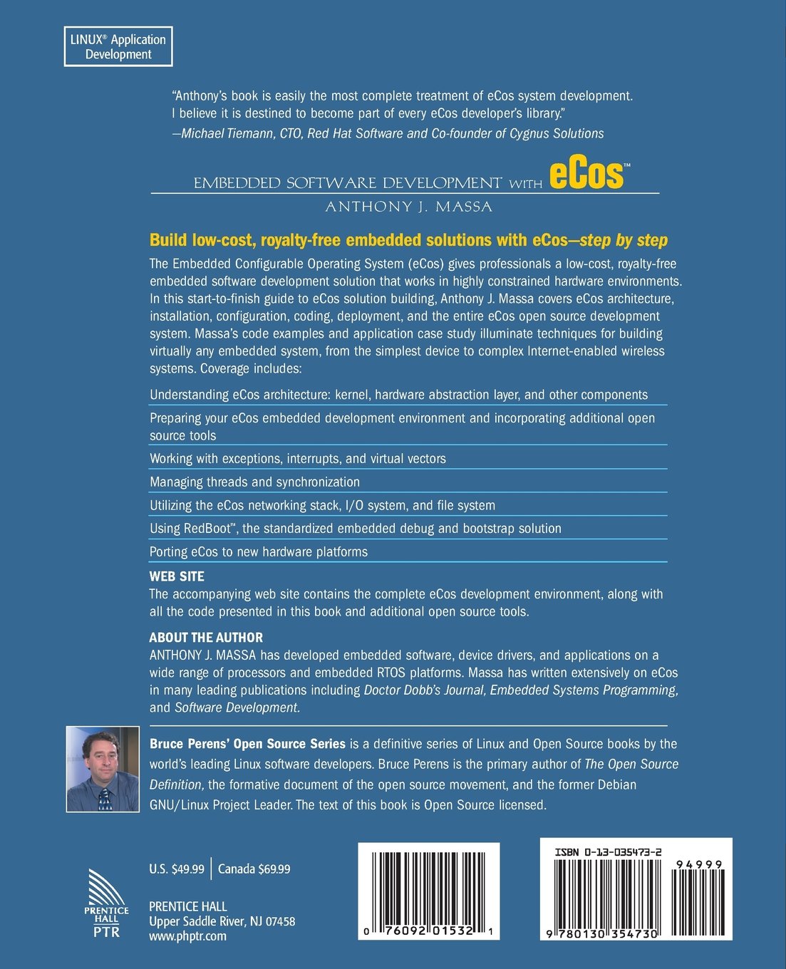 Embedded Software Development with eCos (Bruce Perens Open Source)