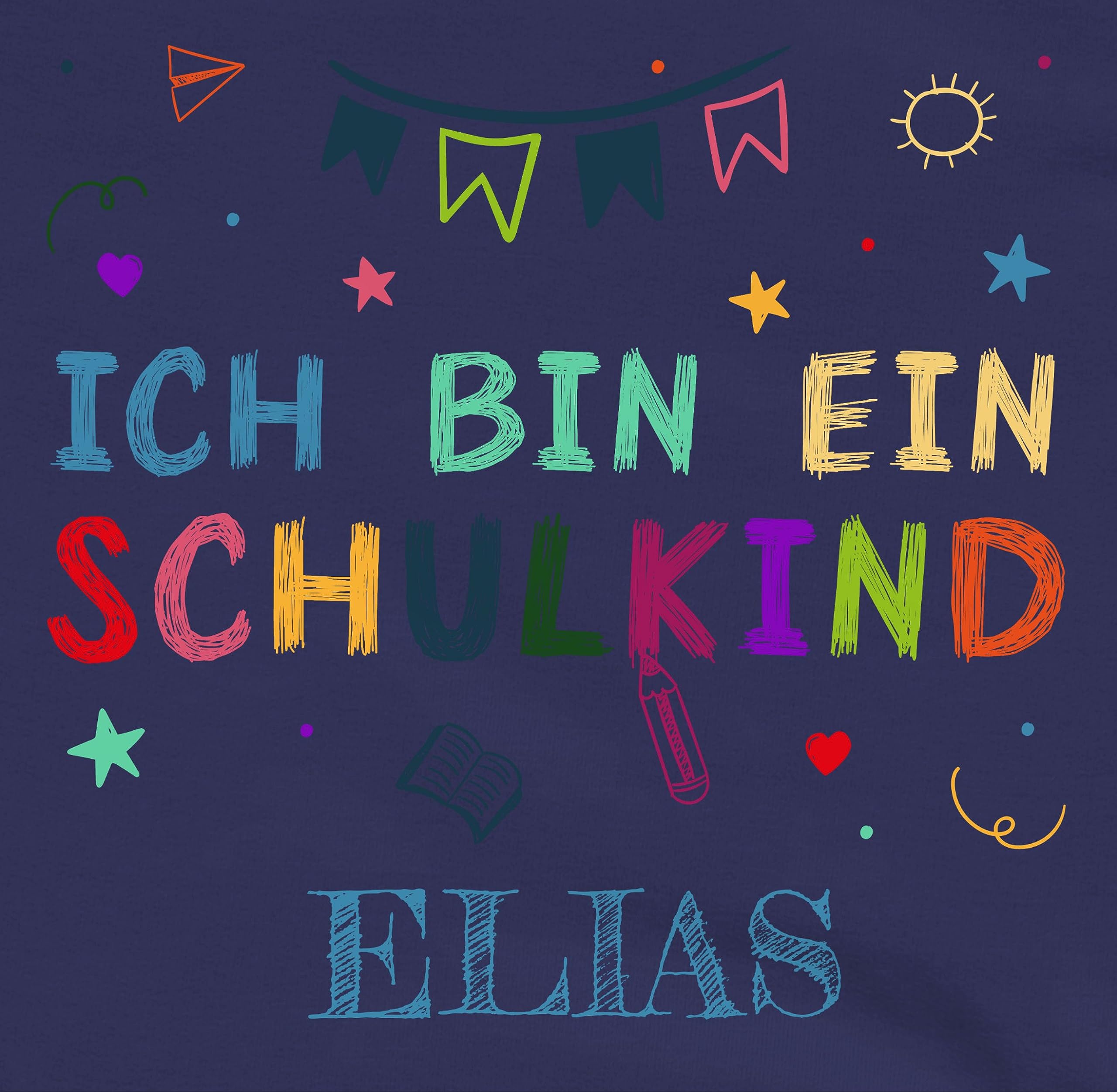 Geschenk mit Namen personalisiert by Shirtracer - Sweater Kinder Sweatshirt Jungen Mädchen Pullover - Einschulung - Ich Bin EIN Schulkind