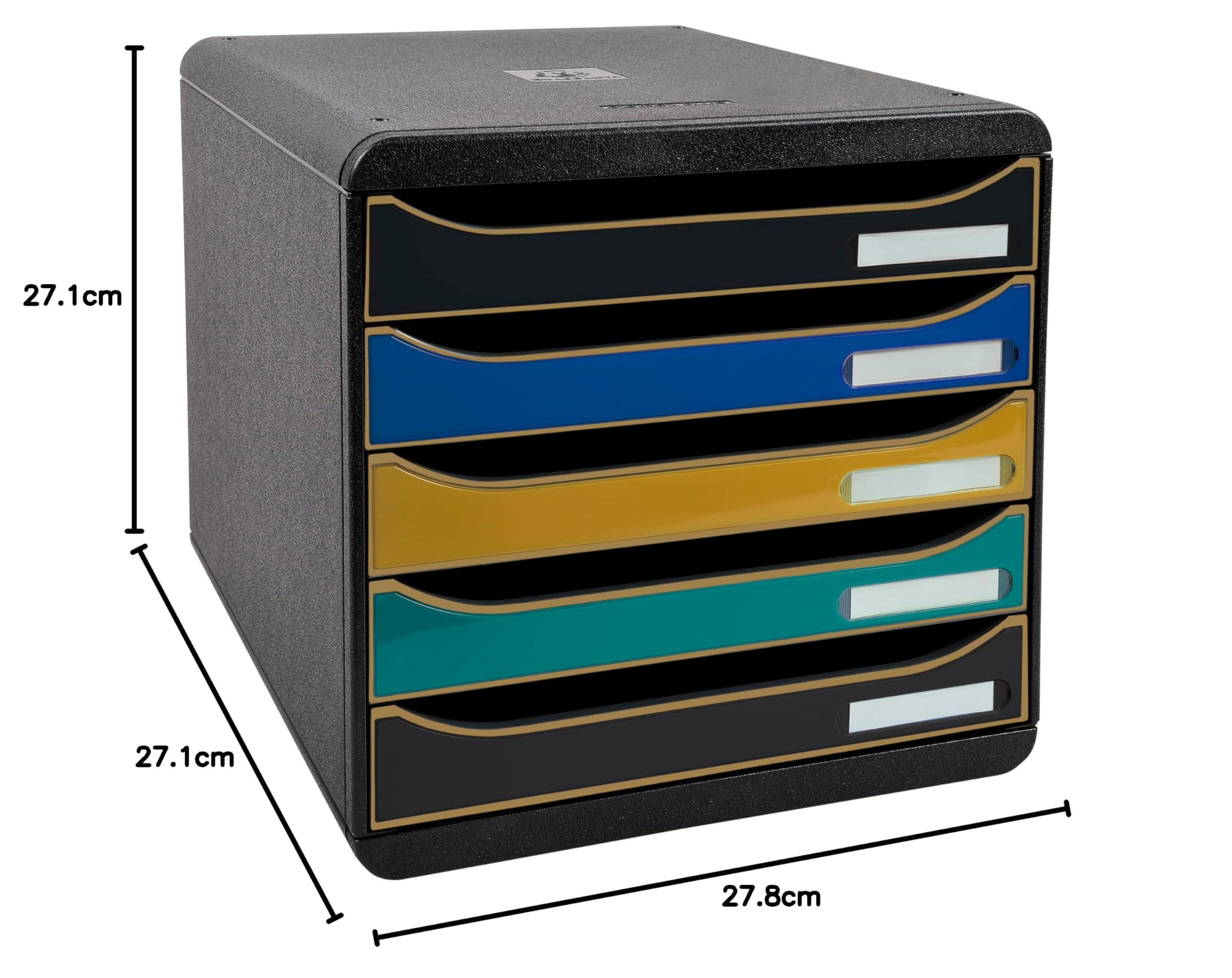 Exacompta - Ref. 309505D - Módulo de clasificación, almacenamiento BIG BOX+ Neo Deco - Caja de 5 cajones para documento A4+ Dimensiones externas. Profundidad: 34,7 x ancho 27,8 x altura 27,1 cm