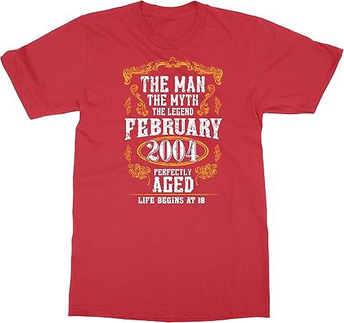 Man Myth 18th Birthday February 2004 Gift Unisex Tee Tshirt